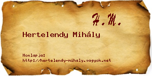 Hertelendy Mihály névjegykártya